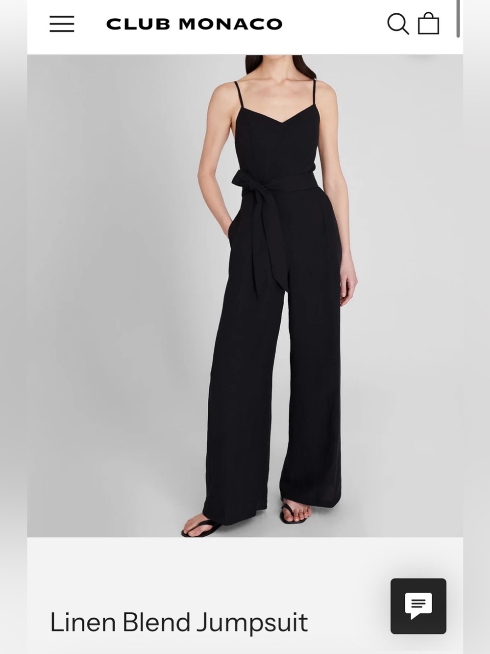 Club Monaco Black Linen Tie Jumpsuit, 8